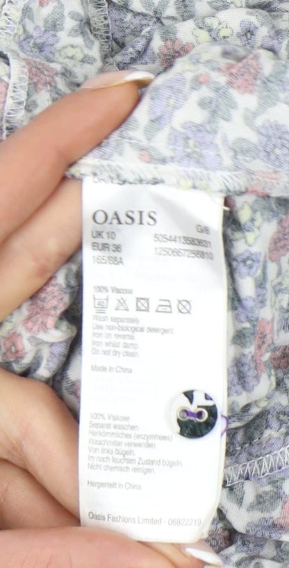 Oasis Womens Multicoloured Floral A-Line Dress Size 10