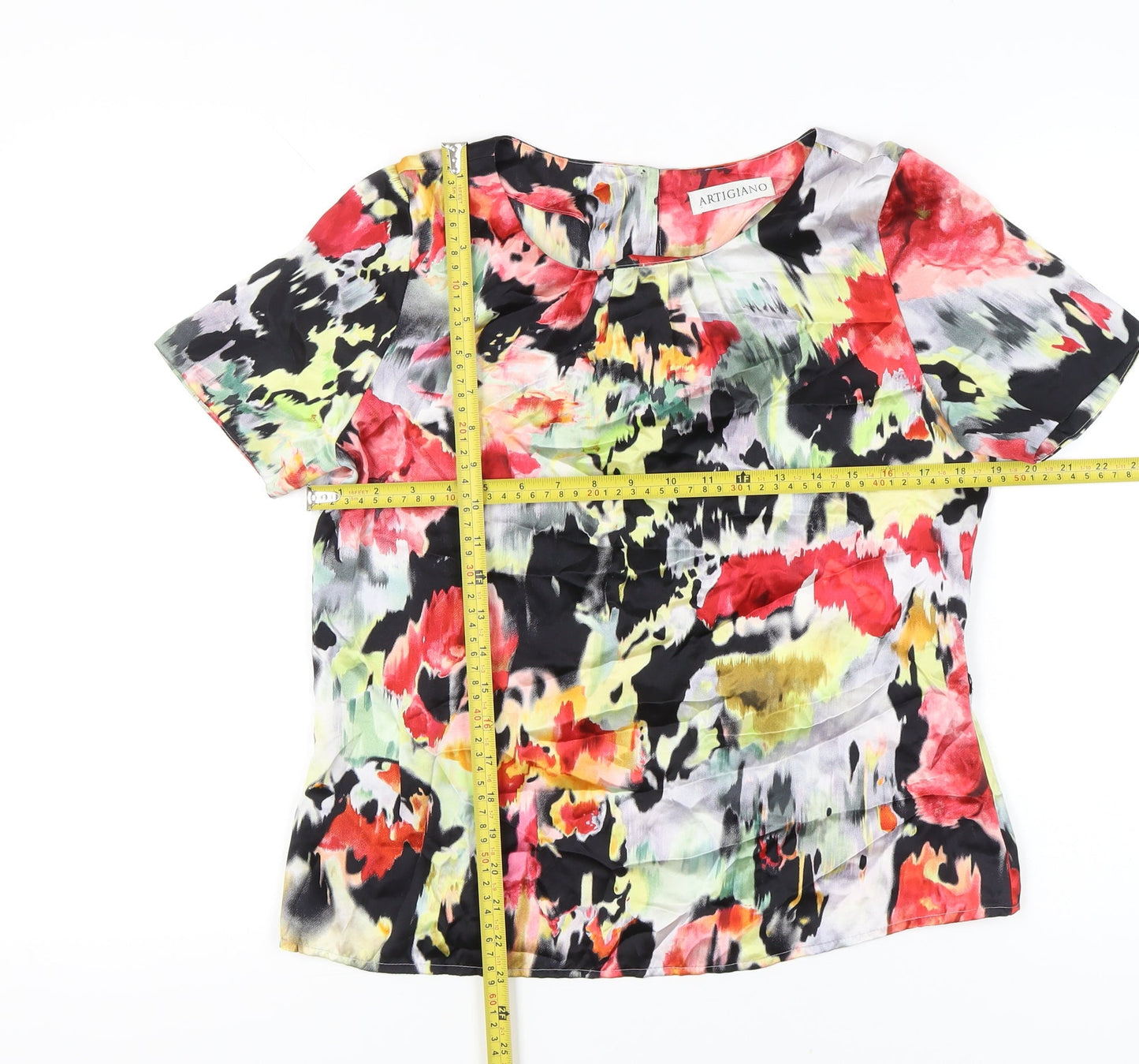 Artigiano Womens Multicoloured Silk Floral Blouse UK 12