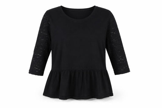 Marks and Spencer Womens Black Lace Tunic Blouse UK 10