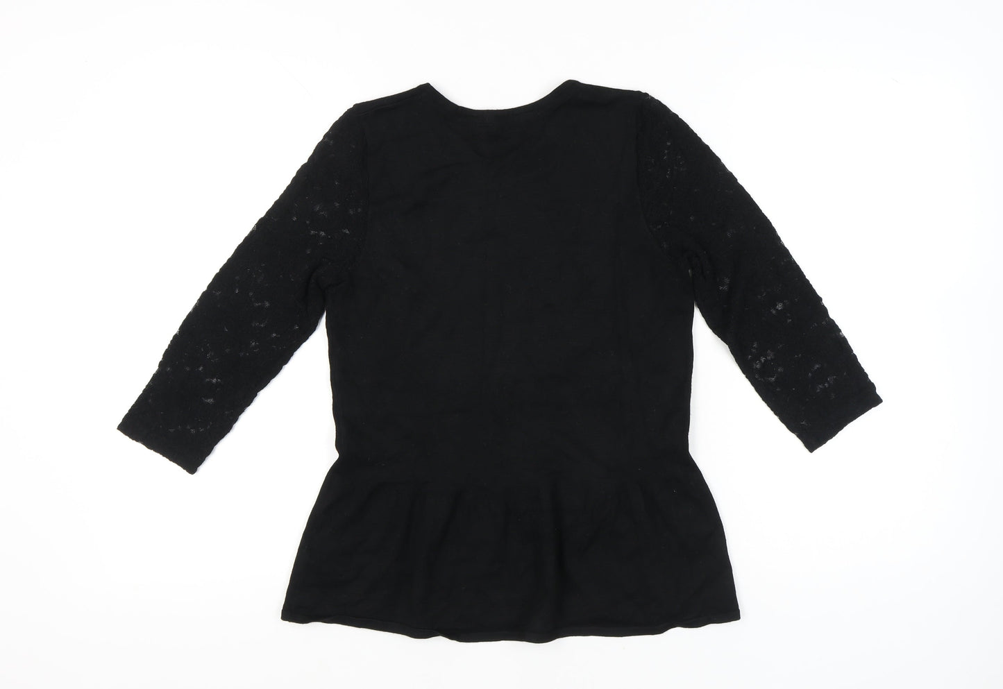 Marks and Spencer Womens Black Lace Tunic Blouse UK 10