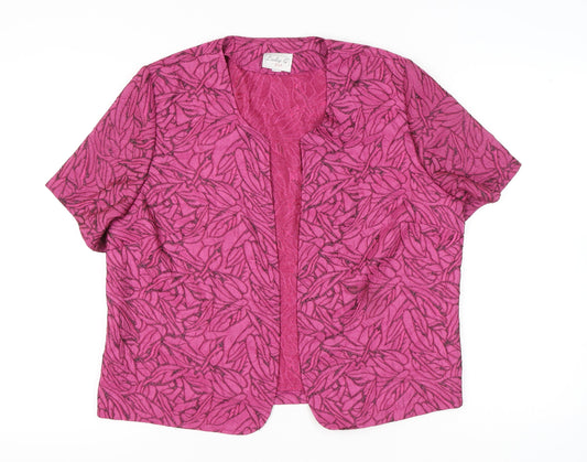 Lady G Women’s Pink Floral Blouse Size 18 Short Sleeve Tunic
