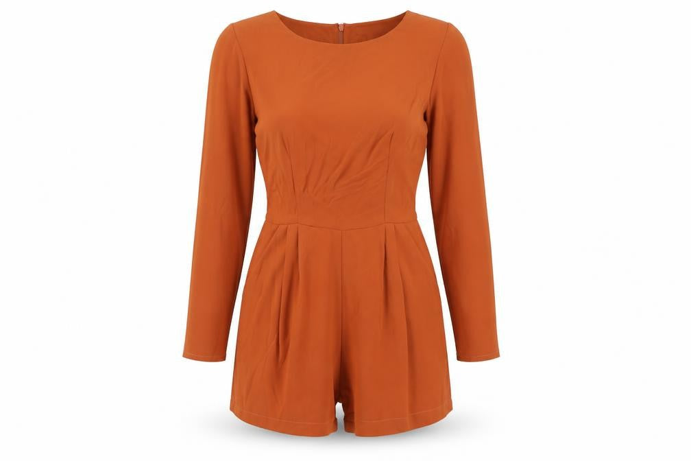 Love Womens Orange Long Sleeve Polyester Playsuit Size L