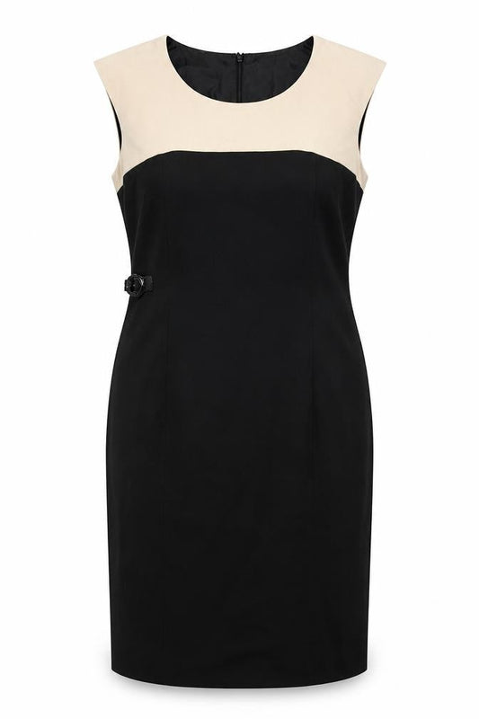 Precis Women’s Black Beige Colourblock Sheath Dress Size 14 Workwear