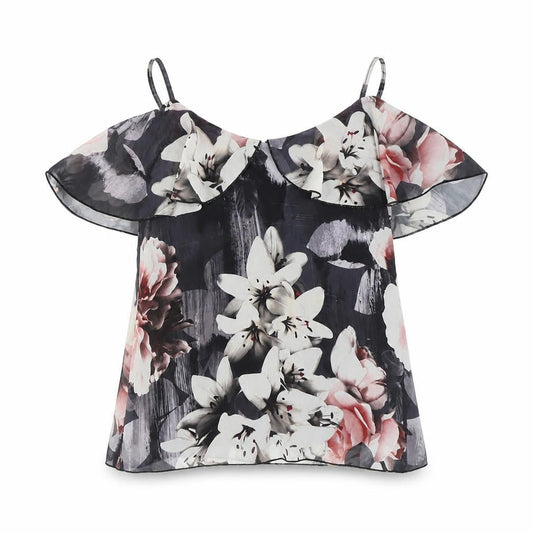Quiz Womens Multicoloured Floral Ruffle Camisole Blouse Size 10