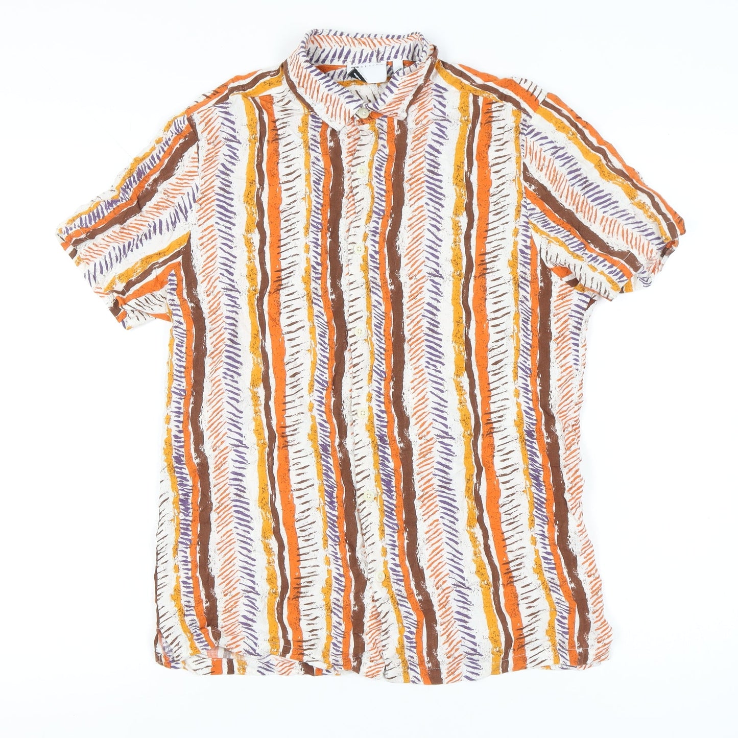 ASOS Design Men’s Striped Viscose Short Sleeve Shirt S