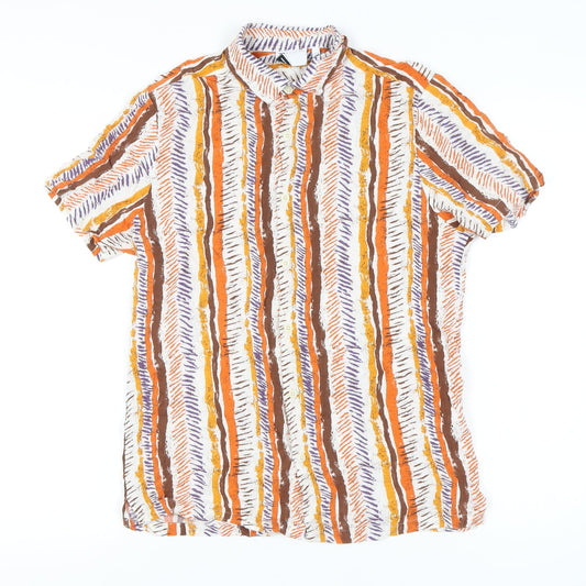 ASOS Design Men’s Striped Viscose Short Sleeve Shirt S