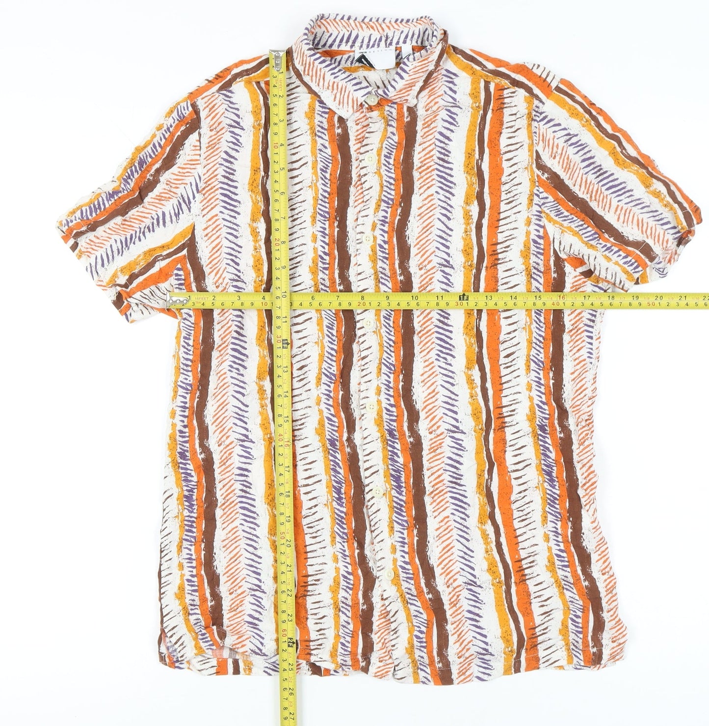 ASOS Design Men’s Striped Viscose Short Sleeve Shirt S