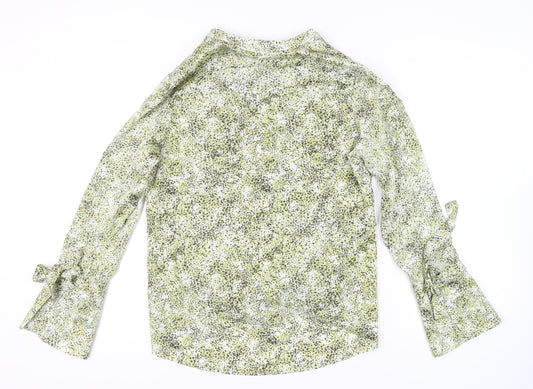 Next Womens Green Floral Long Sleeve Blouse Size 14