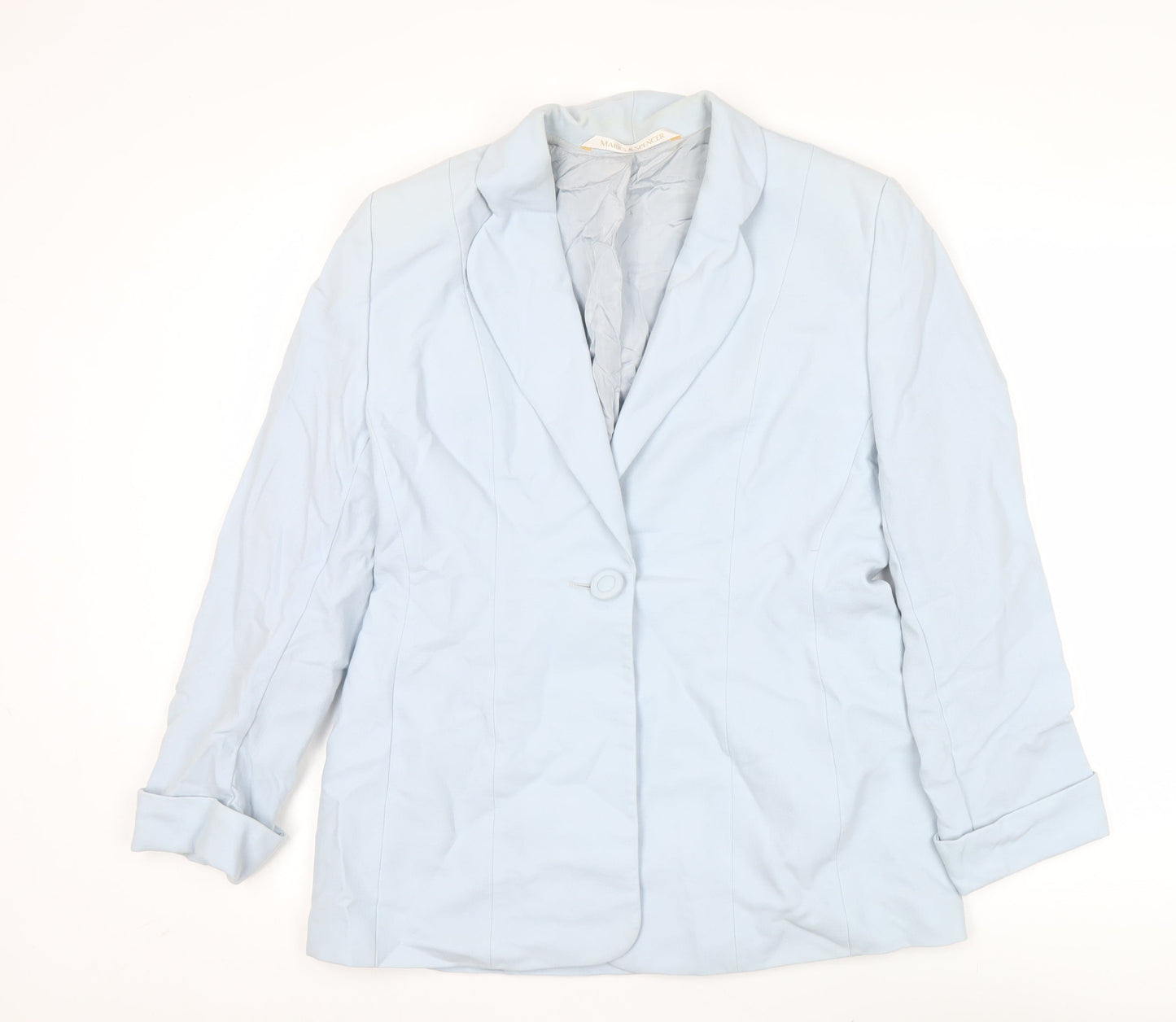 Marks and Spencer Women’s Blue Wool Blazer UK 14 Classic Fit