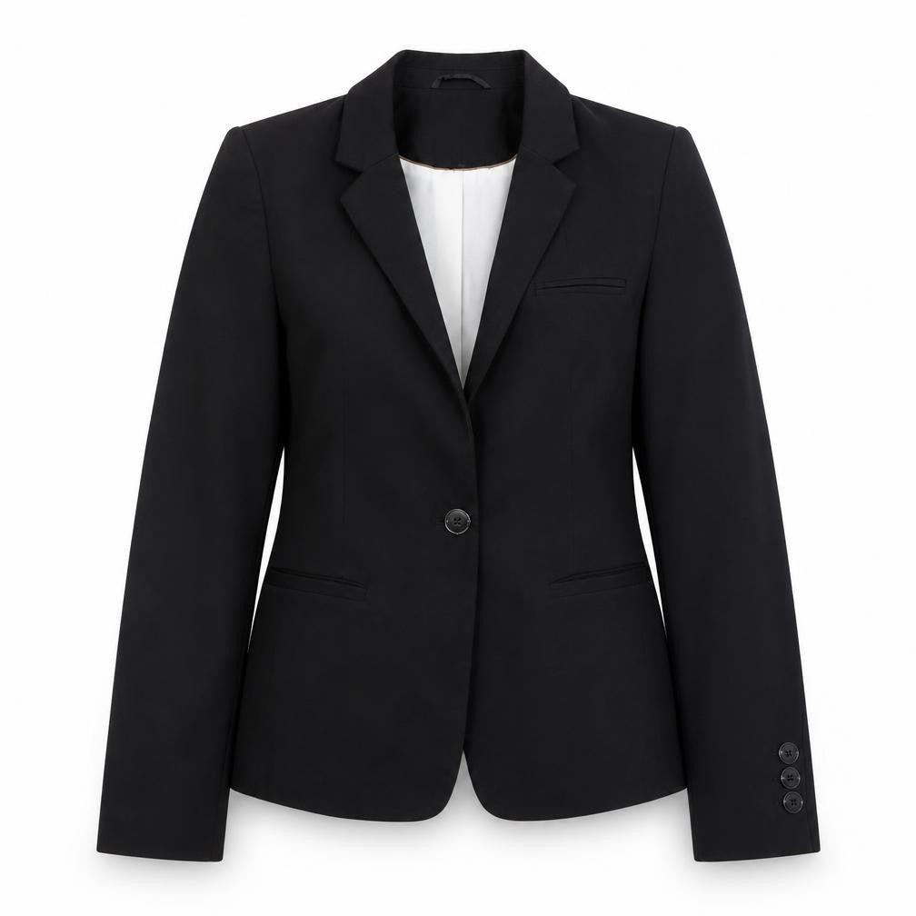 Next Women’s Black Size 8 Regular Fit One Button Blazer Jacket