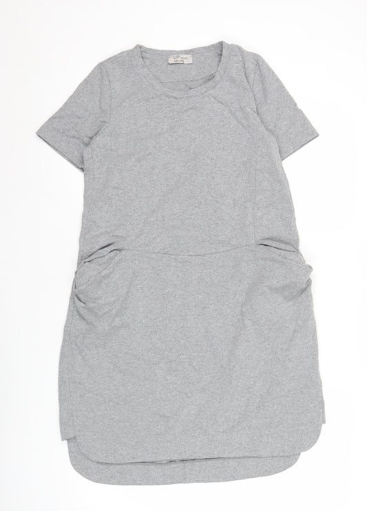 UP Moda Women’s Grey T-Shirt Dress Size S Casual Stretch Jersey