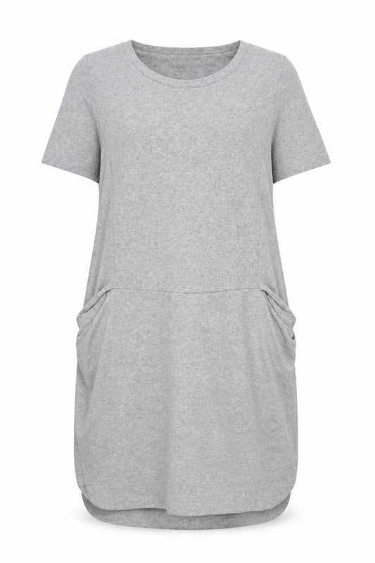 UP Moda Women’s Grey T-Shirt Dress Size S Casual Stretch Jersey