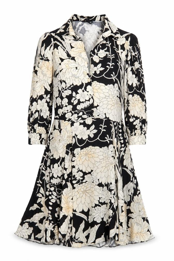 River Island Womens Black Floral Asymmetric Wrap Dress Size 10