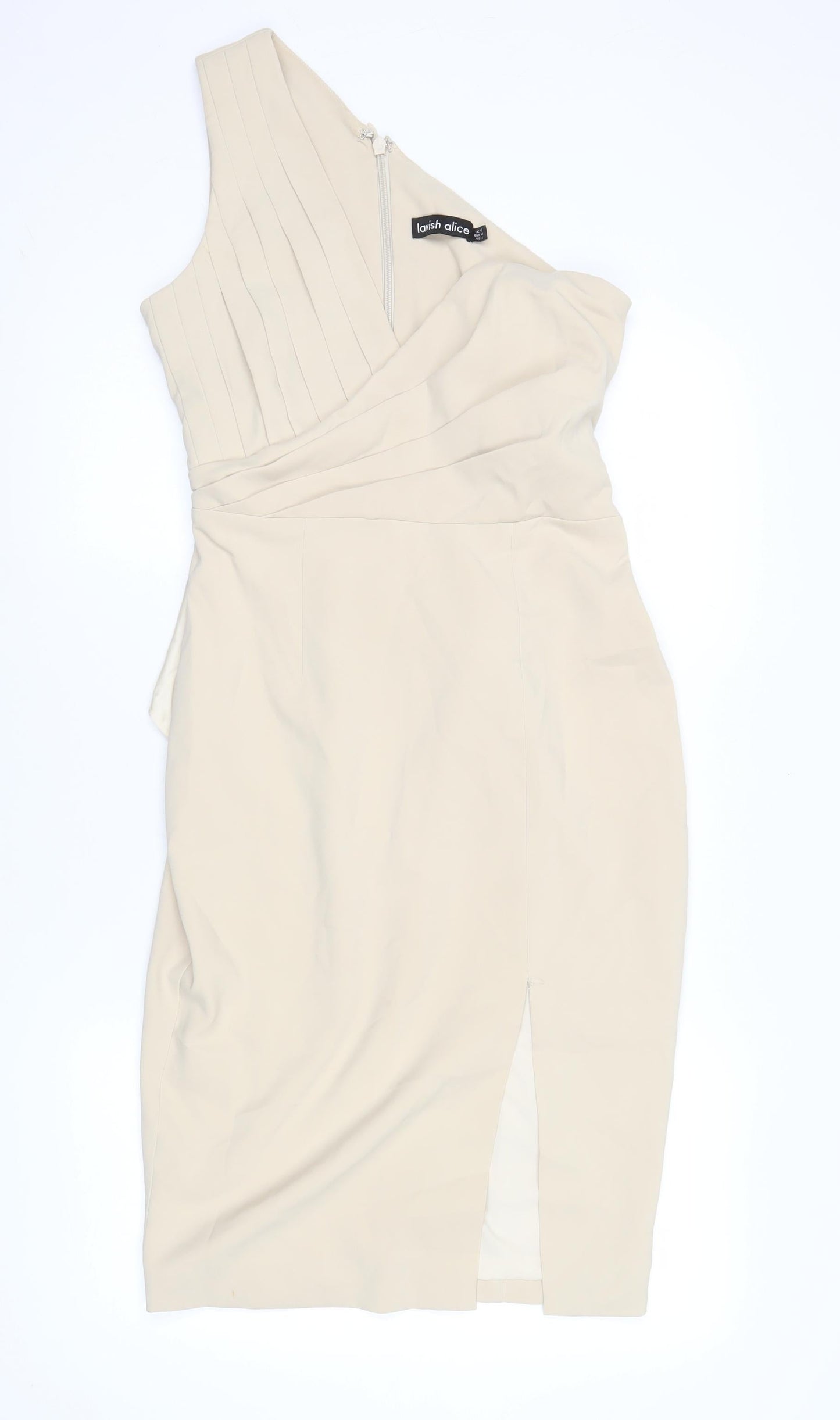 Lavish Alice Women’s Beige Knee Length Sheath Dress Size 12