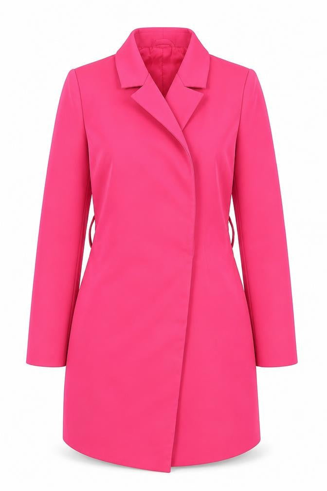 ISAWITFIRST Womens Pink Long Coatigan UK 12 Overcoat Blazer Style