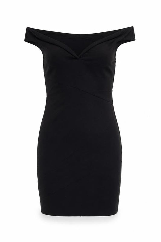 Miss Selfridge Womens Black Bodycon Dress Size 10 One Shoulder Cocktail