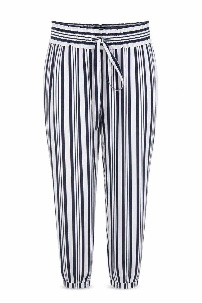 Zara Women’s XS Blue Striped Jogger Trousers Elastic Waist