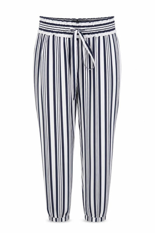 Zara Women’s XS Blue Striped Jogger Trousers Elastic Waist