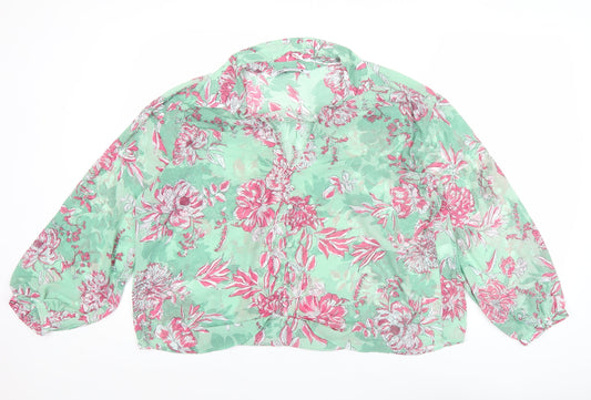 Zara Women’s Multicoloured Floral Chiffon Blouse Size L
