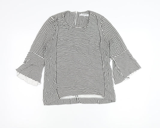 L.K.Bennett Women Black White Striped Tunic Blouse M