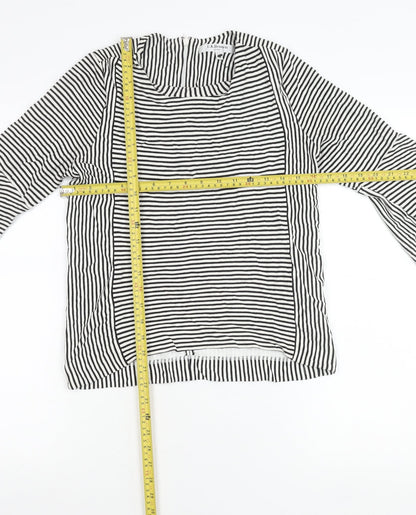 Back view of L.K.Bennett Women Black White Striped Tunic Blouse M