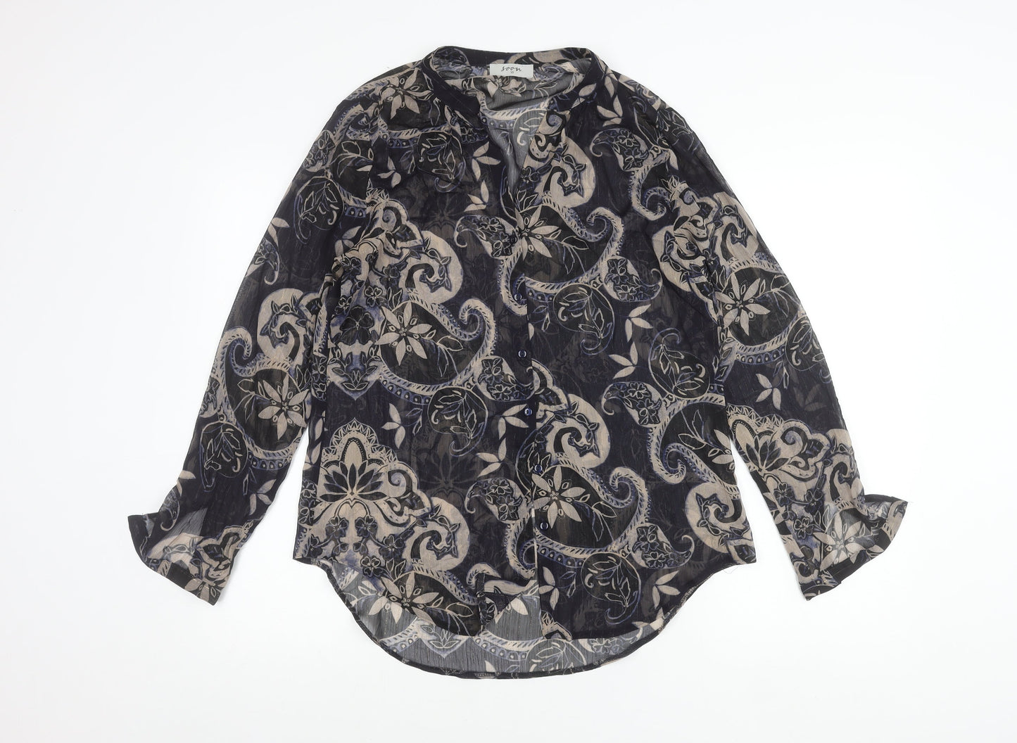 Soon Womens Multicoloured Paisley Tunic Blouse Size 10