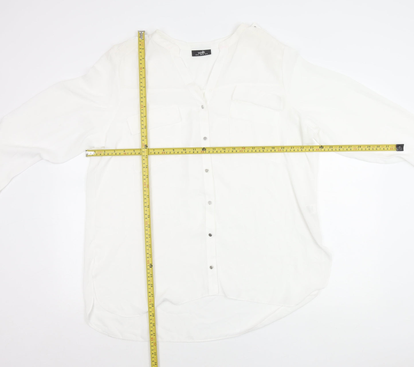 Wallis Women’s White XL Long Sleeve Tunic Button-Up Blouse
