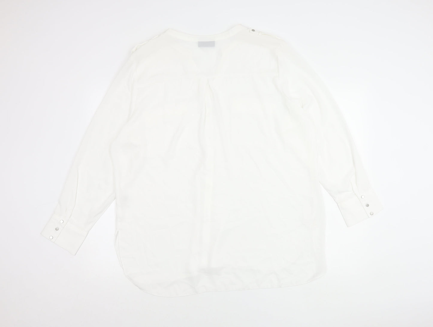 Wallis Women’s White XL Long Sleeve Tunic Button-Up Blouse
