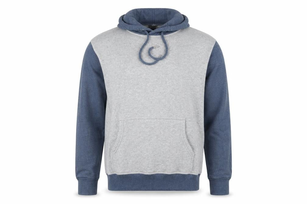 Saks Fifth Avenue Men's Grey Blue Pullover Hoodie Size M Hooded