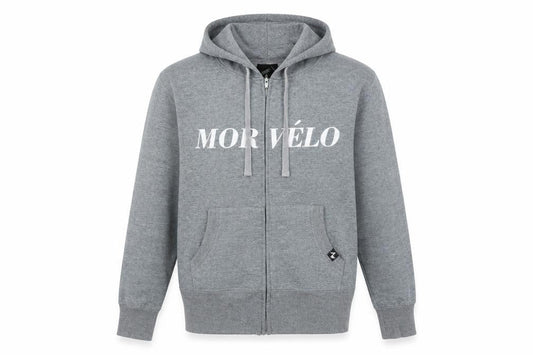 Morvélo Men’s Grey Full Zip Hoodie M Sports Cotton Blend