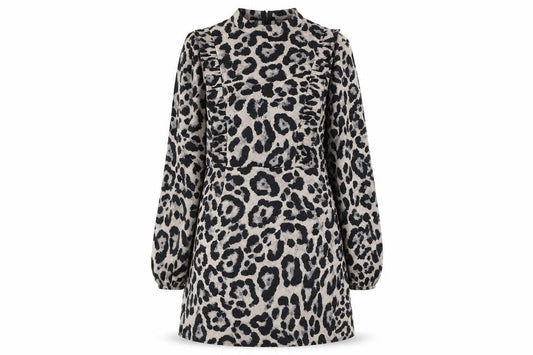 AX Paris Women Grey Animal Print Shift Mini Dress Size 14