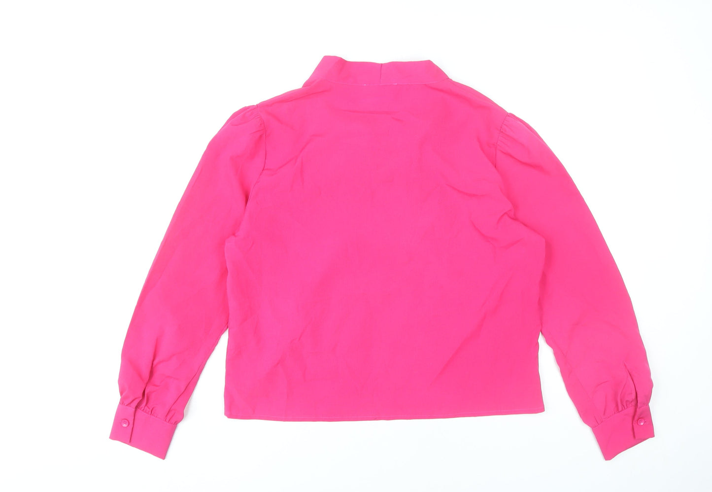 Urban Bliss Womens Pink Blouse Size 14 Long Sleeve Bow Neck