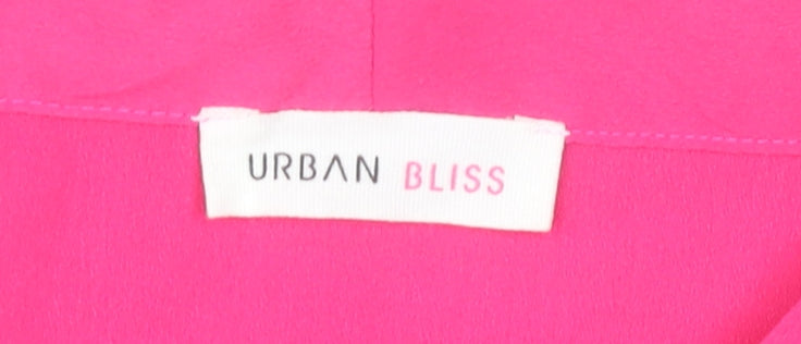 Urban Bliss Womens Pink Blouse Size 14 Long Sleeve Bow Neck