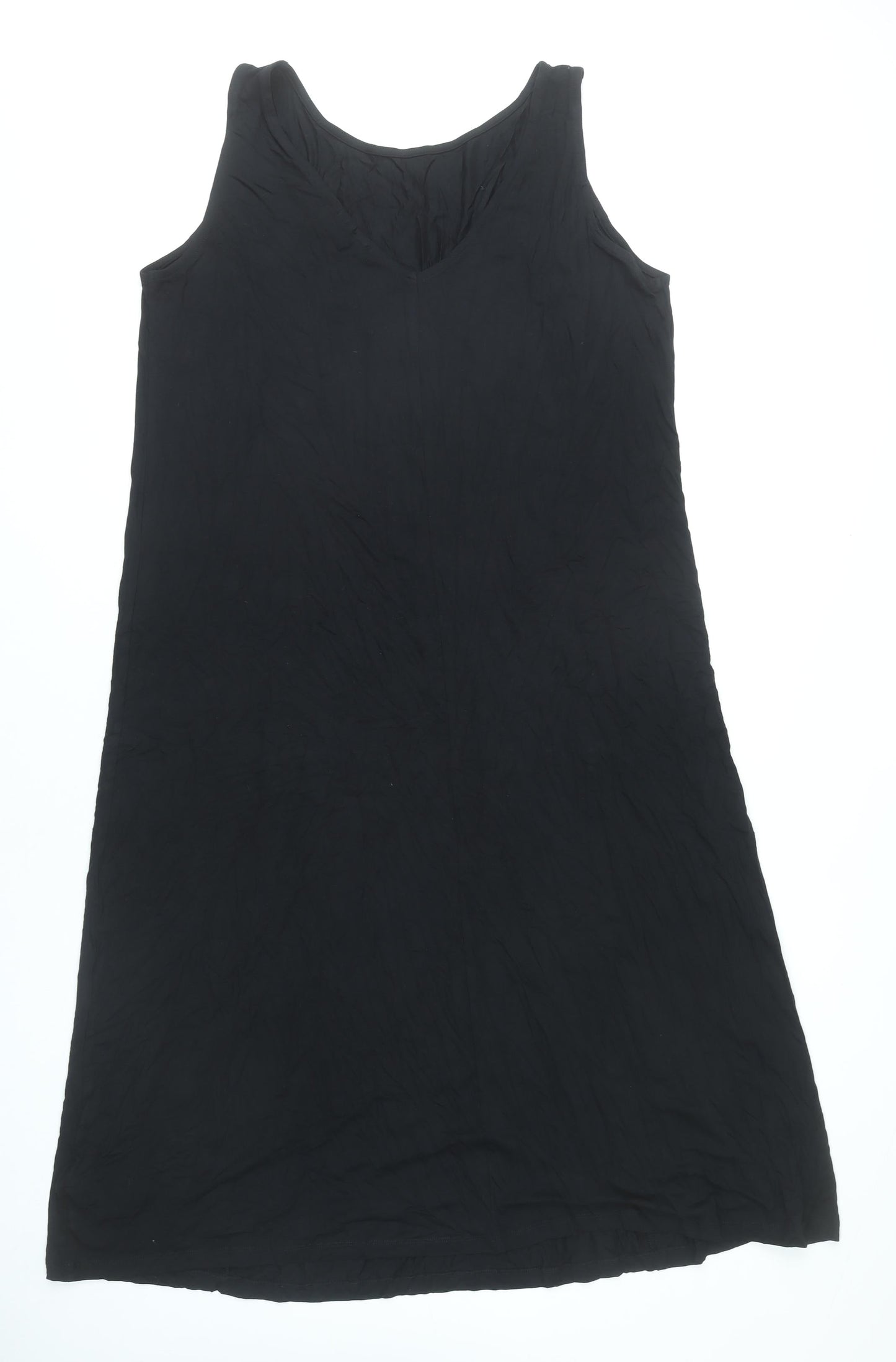 bpc bonprix Women’s Black L Shift Dress Sleeveless Stretch Viscose