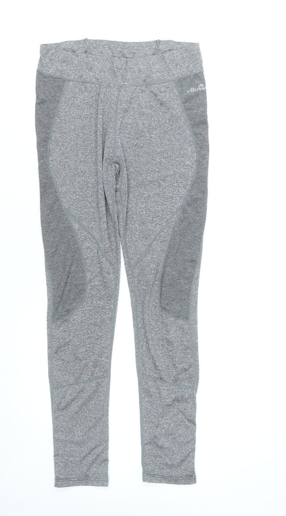 Additional front view of Ellesse women’s grey, size UK 10 slim, fit activewear leggings