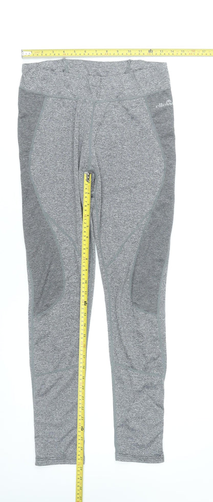 Back view of Ellesse women’s grey, size UK 10 slim, fit activewear leggings