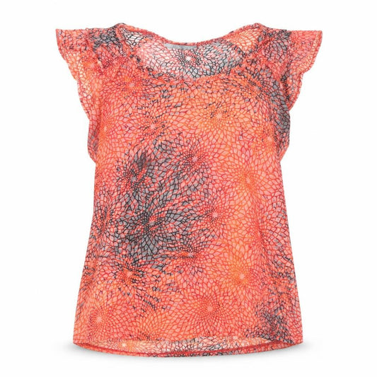 Marks and Spencer Women Orange Floral Blouse Size 16 Tunic Sleeveless