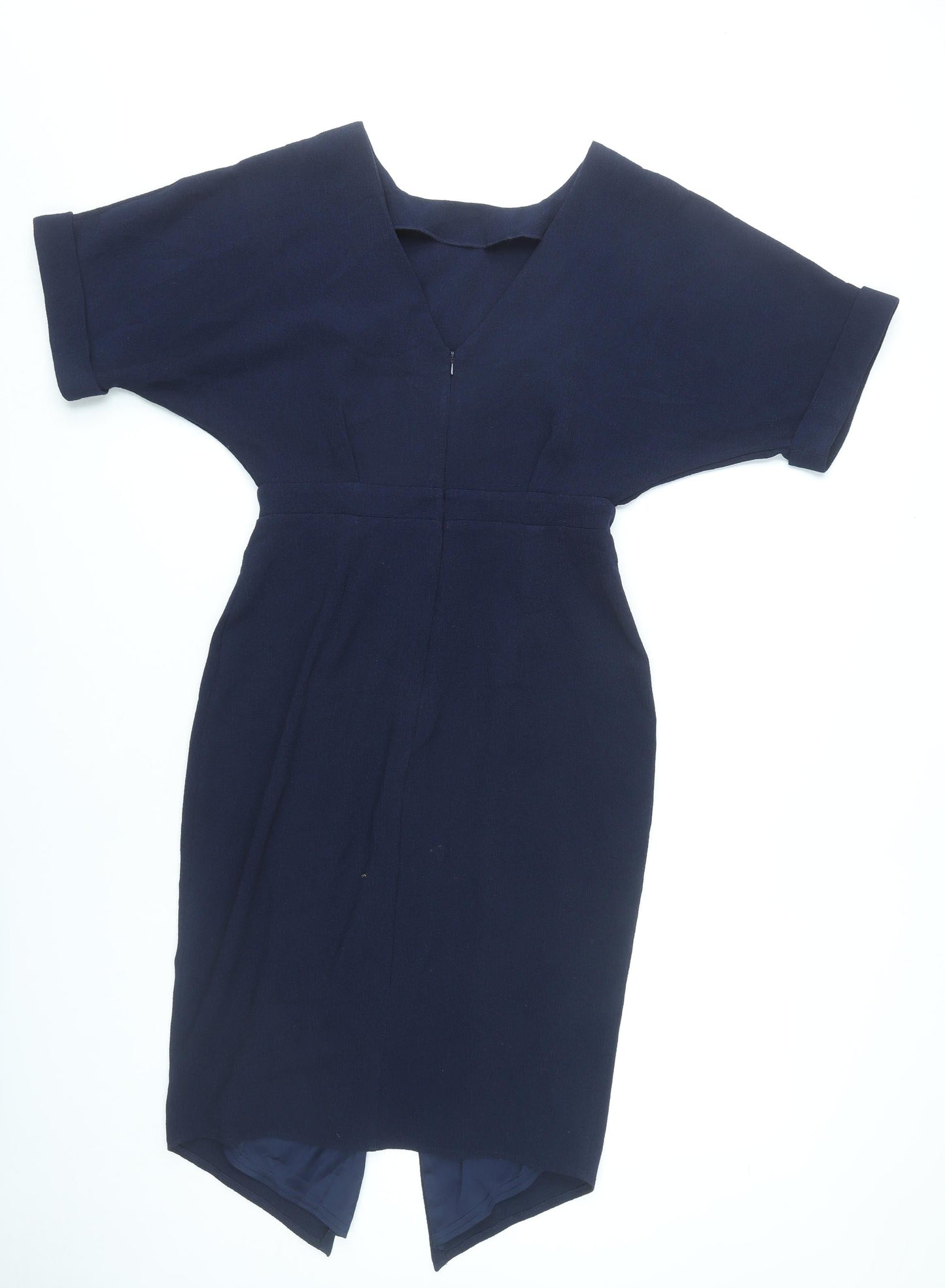 ASOS Women Blue Size 10 Sheath V-Neck Short Sleeve Dress