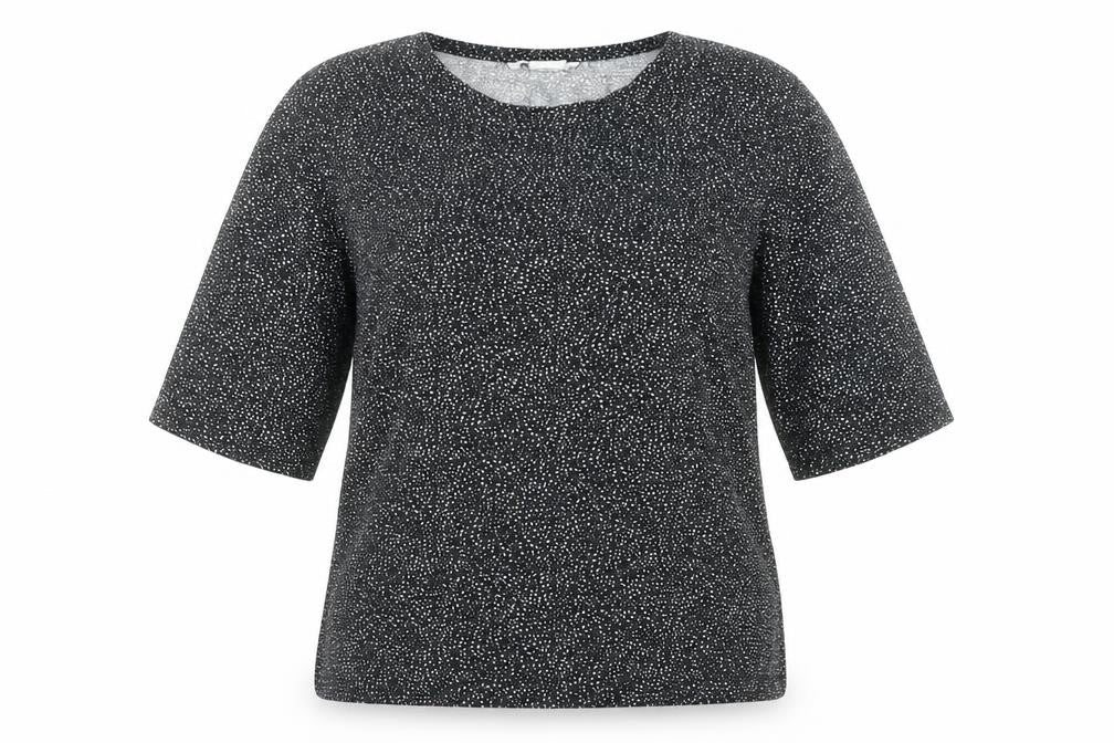 H&M Women Black Polka Dot Short Sleeve Blouse Size S
