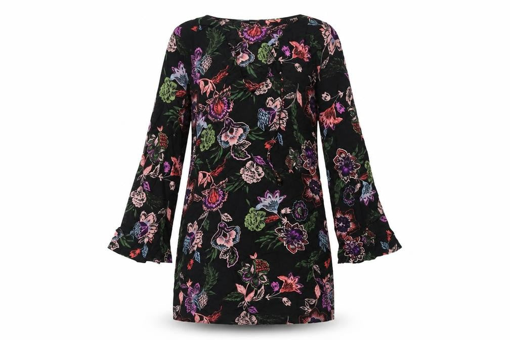 Next Womens Multicoloured Floral Cotton Shift Dress Size 8