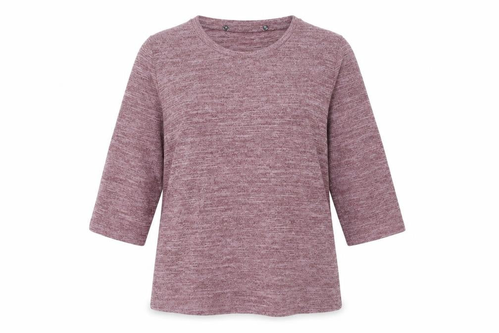 Mona Womens Purple Size 14 Basic Jersey 3/4 Sleeve Top