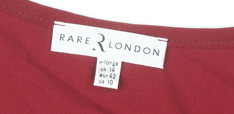 Rare London Women Red Skater Dress Size 14 Studded Partywear