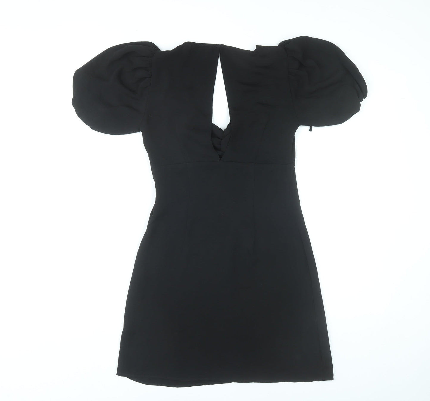 River Island Womens Black Size 8 Mini Puff Sleeve Party Dress