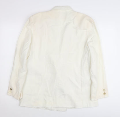 Debenhams Women Ivory Double-Breasted Blazer Jacket UK 16