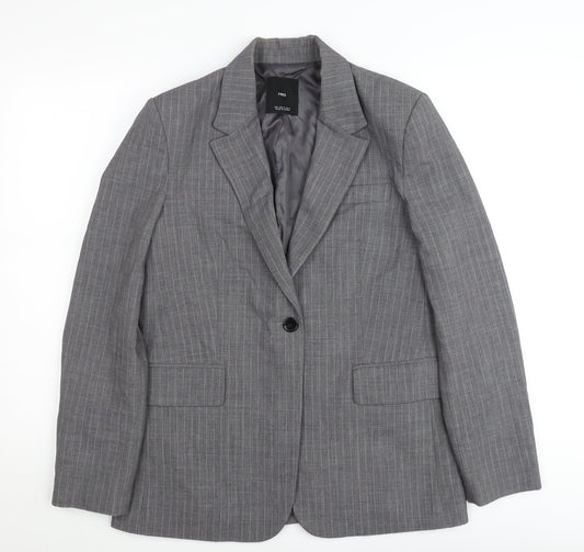 Mango Men’s Grey Pinstripe Slim Fit Blazer Jacket M