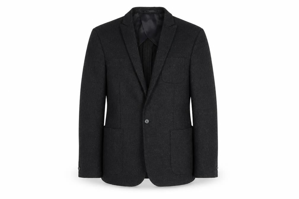 AR RED Men’s Grey Wool Blend Blazer Jacket 38R Regular Fit