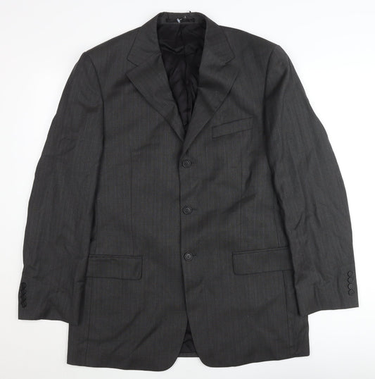 Marks and Spencer Men’s Grey Wool Pinstripe Blazer Jacket 40L