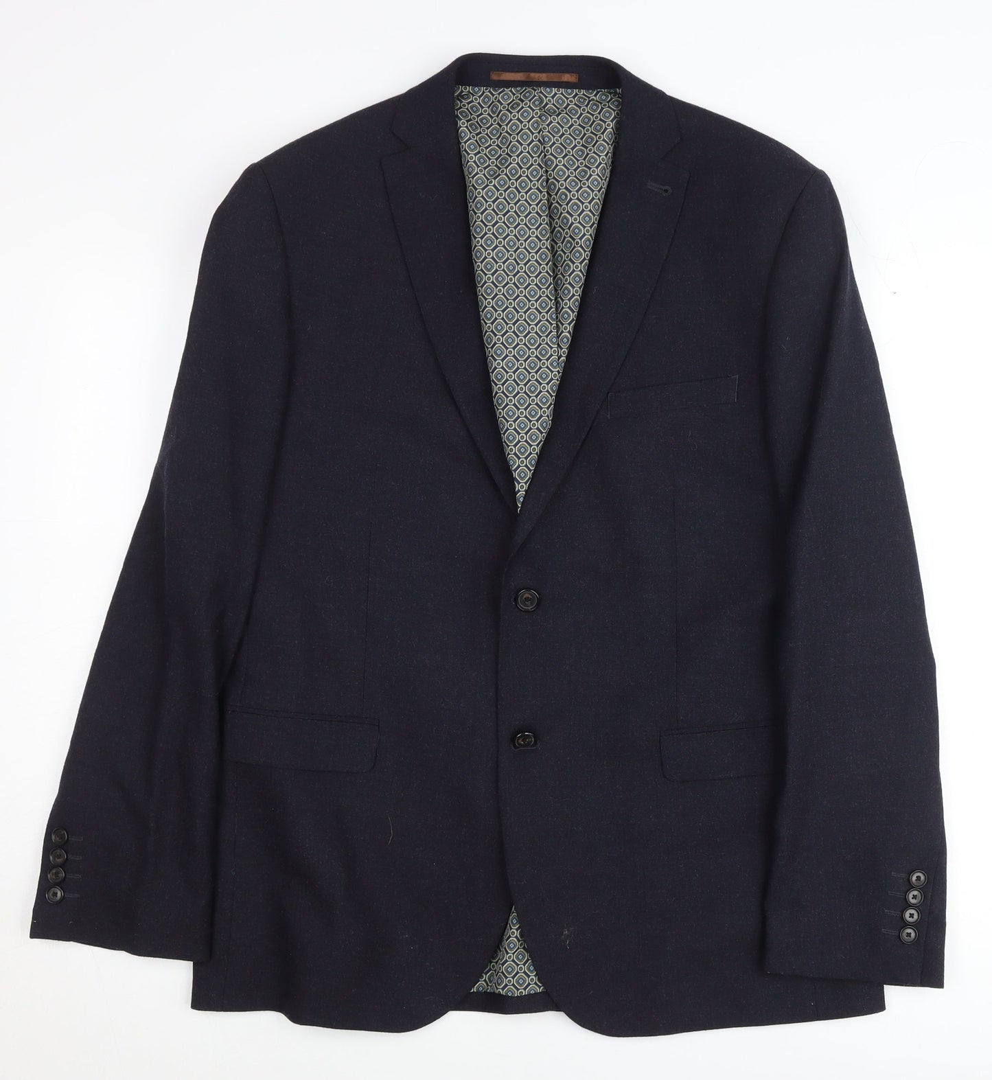 Next Men's Blue Slim Fit Blazer 44R Wool Blend Jacket