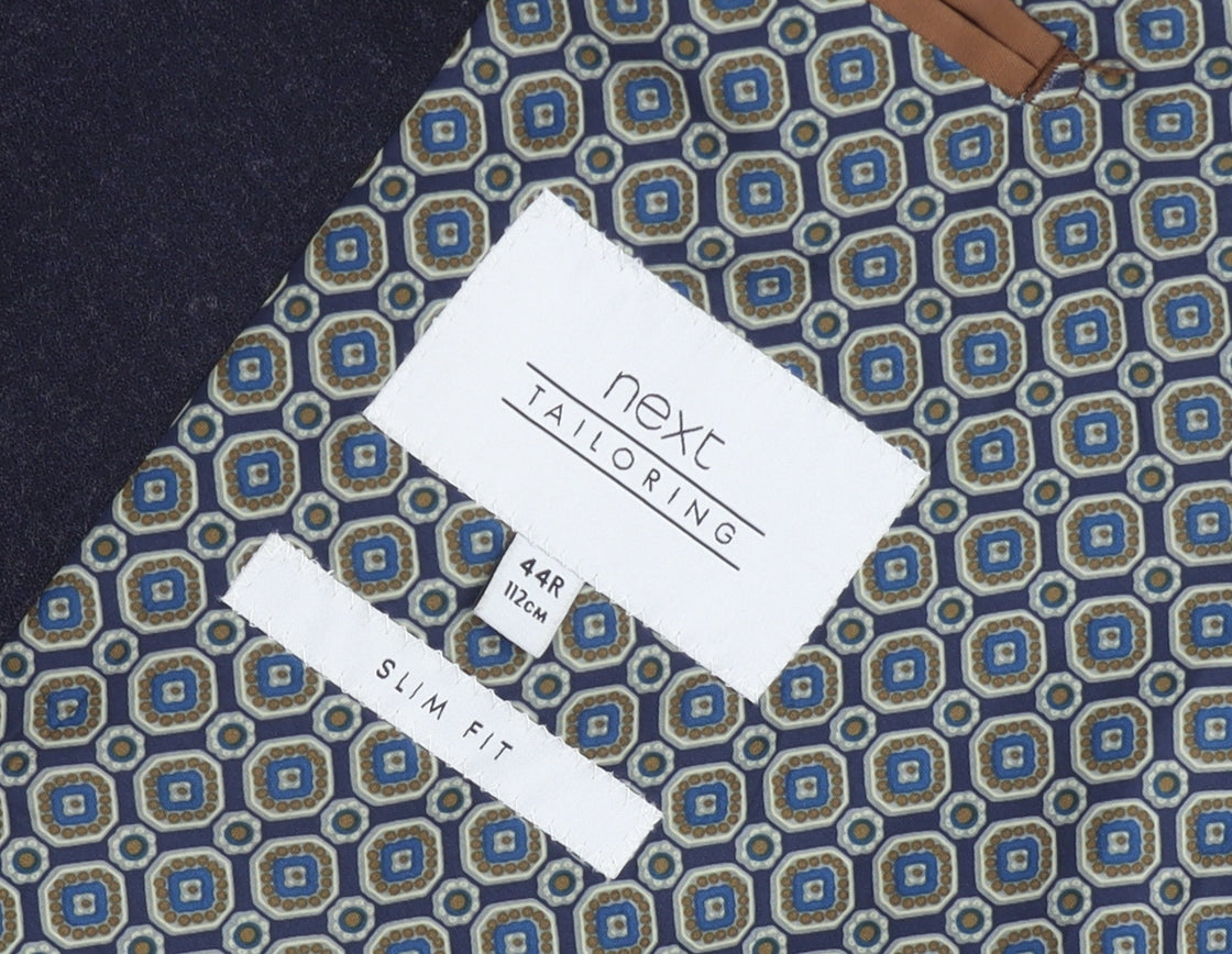 Next Men's Blue Slim Fit Blazer 44R Wool Blend Jacket