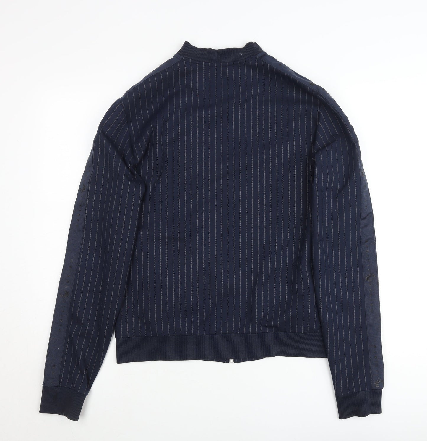 River Island Men’s Blue Striped Bomber Jacket Size S Regular Fit